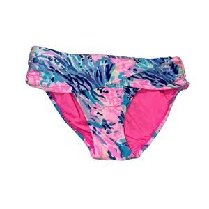 Lilly Pulitzer Sea Pants Hipster Bikini Bottom Womens 0 Blue Pink Beach Swim